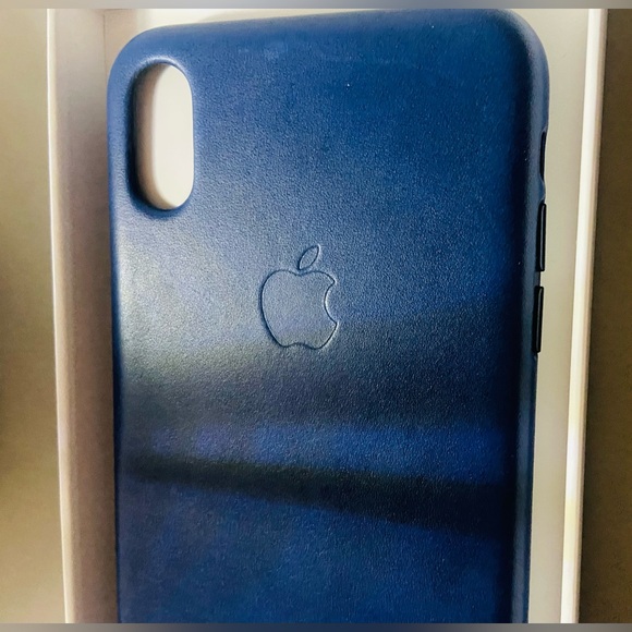 Apple Original Leather Case for Apple iPhone Xs Max Navy Blue Authentic New - Picture 6 of 7